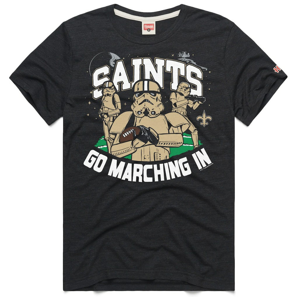 New Orleans Saints Homage Unisex Star Wars x NFL Tri-Blend T-Shirt - Charcoal - NFL