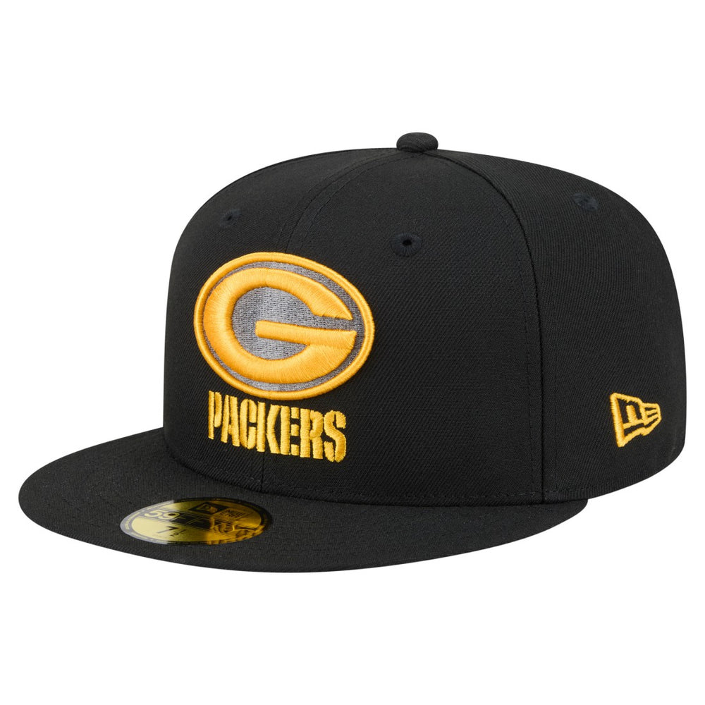 Green Bay Packers New Era Color Pop 59FIFTY Fitted Hat - Black - NFL