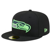 Seattle Seahawks New Era Color Pop 59FIFTY Fitted Hat - Black - NFL