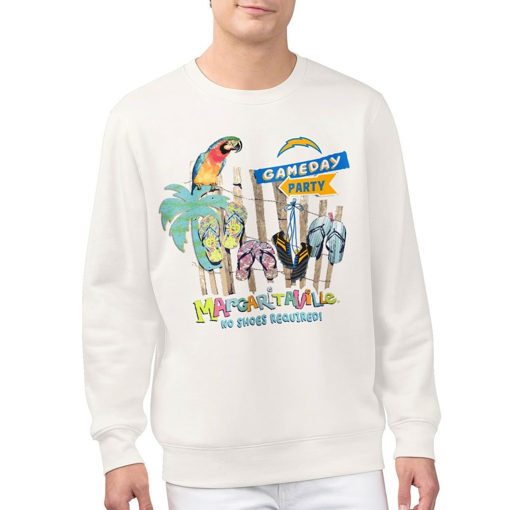Los Angeles Chargers Margaritaville Gameday Party Fleece Sweatshirt - Cream - NFL