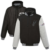 San Antonio Spurs JH Design 2014 NBA Finals Fleece Full-Zip Varsity Jacket Black