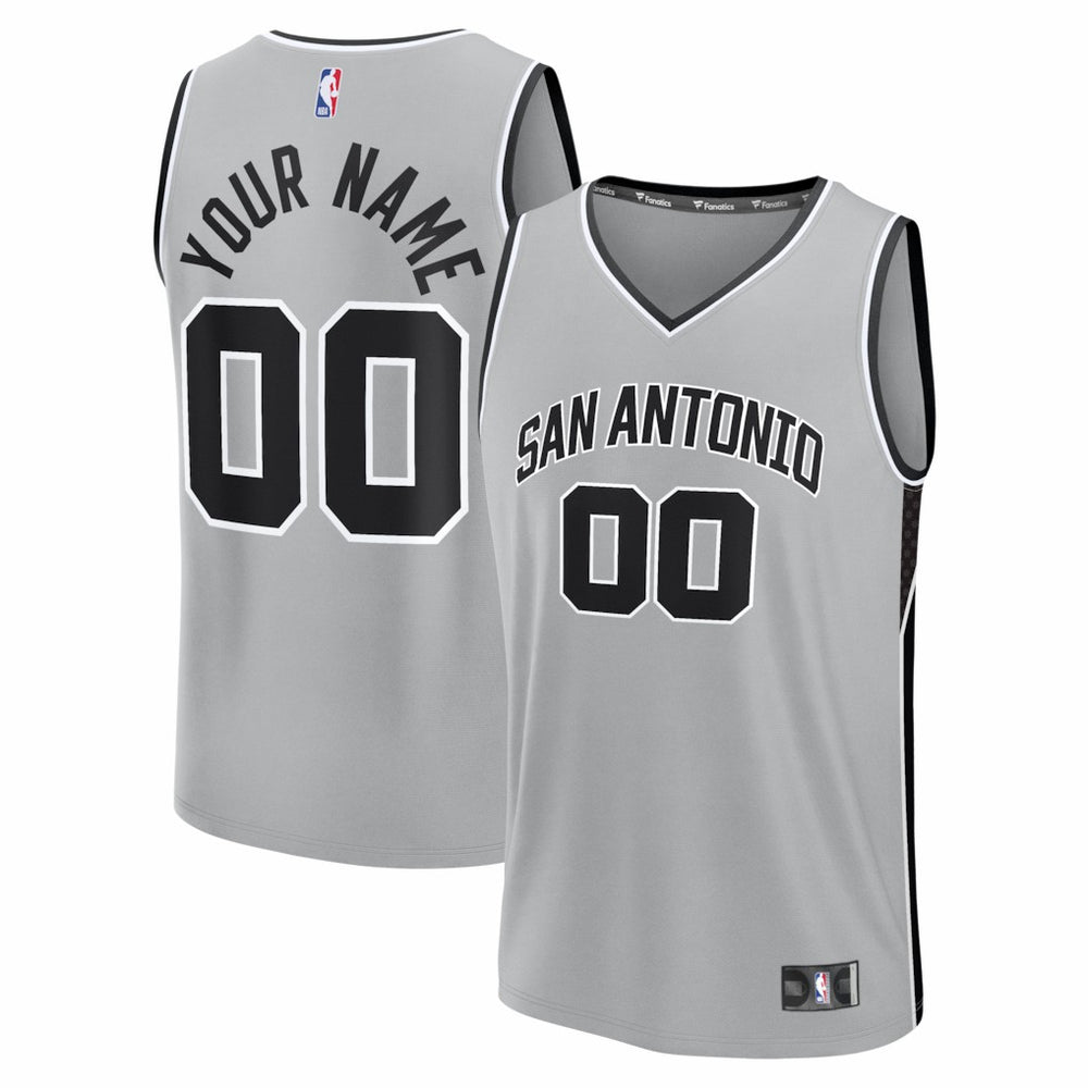 Fanatics San Antonio Spurs Youth Fastbreak Custom Jersey Statement Edition Silver