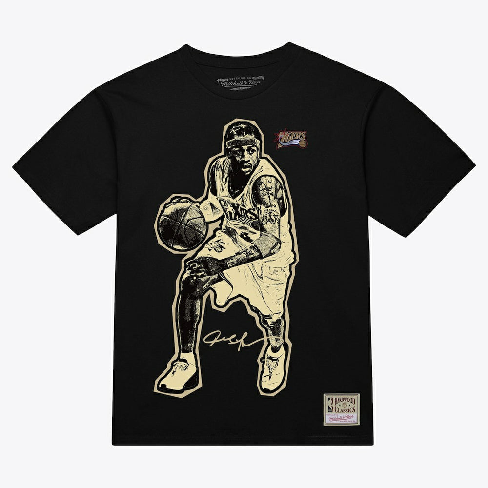 Mitchell & Ness Allen Iverson Philadelphia 76ers Unisex Blockbuster Player Graphic T-Shirt Black