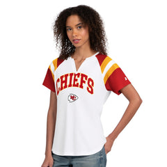 Kansas City Chiefs Starter Women's Game On Notch Neck T-Shirt - White - NFL