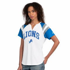 Detroit Lions Starter Women's Game On Notch Neck T-Shirt - White - NFL