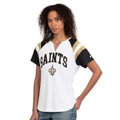 New Orleans Saints Starter Women's Game On Notch Neck T-Shirt - White - NFL