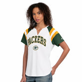Green Bay Packers Starter Women's Game On Notch Neck T-Shirt - White - NFL