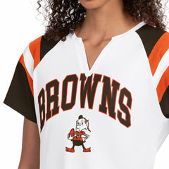 Cleveland Browns Starter Women's Game On Notch Neck T-Shirt - White - NFL