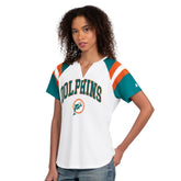 Miami Dolphins Starter Women's Game On Notch Neck T-Shirt - White - NFL