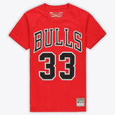 Mitchell & Ness Scottie Pippen Chicago Bulls Unisex Hardwood Classics Name & Number T-Shirt Red