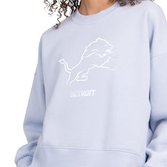Detroit Lions Starter Women's Travel Pastels Boxy Fleece Sweatshirt - Light Blue - NFL