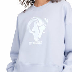 Los Angeles Rams Starter Women's Travel Pastels Boxy Fleece Sweatshirt - Light Blue - NFL