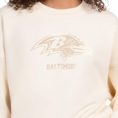 Baltimore Ravens Starter Women's Travel Pastels Boxy Fleece Sweatshirt - Cream - NFL