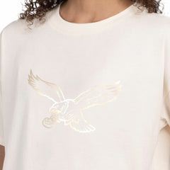 Philadelphia Eagles Starter Women's Pastel Travel Boxy Cropped T-Shirt - Cream - NFL