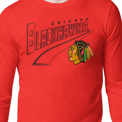 Chicago Blackhawks Starter Modern Tailsweep Long Sleeve T-Shirt - Red | NHL Clearance