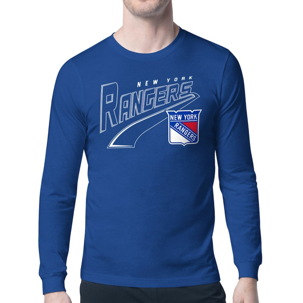 New York Rangers Starter Modern Tailsweep Long Sleeve T-Shirt - Blue | NHL Lifestyle