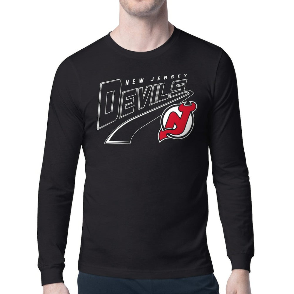 New Jersey Devils Starter Modern Tailsweep Long Sleeve T-Shirt - Black | NHL online