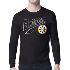 Boston Bruins Starter Modern Tailsweep Long Sleeve T-Shirt - Black | NHL Clearance
