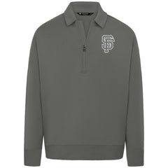San Francisco Giants Levelwear Luxe Signature Quarter-Zip Chenille Logo Tri-Blend Sweatshirt Discount