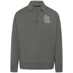 St. Louis Cardinals Levelwear Luxe Signature Quarter-Zip Chenille Logo Tri-Blend Sweatshirt Outlet