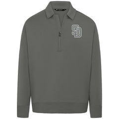San Diego Padres Levelwear Luxe Signature Quarter-Zip Chenille Logo Tri-Blend Sweatshirt Online