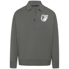 Baltimore Orioles Levelwear Luxe Signature Quarter-Zip Chenille Logo Tri-Blend Sweatshirt Discount
