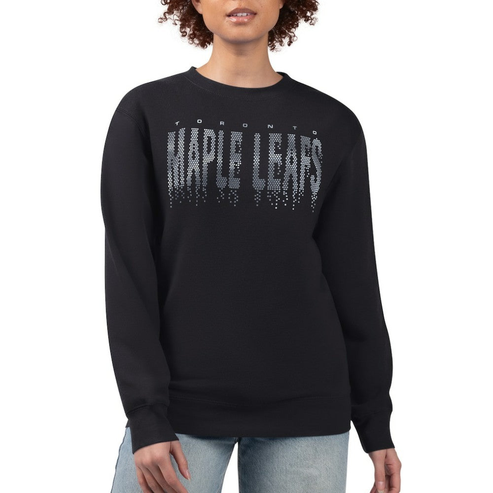 Toronto Maple Leafs G-III 4Her by Carl Banks Women's Metallic Drop Printed Fleece Sweatshirt - Black | NHL on sale