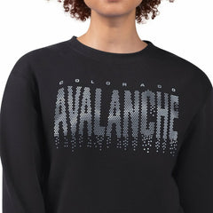 Colorado Avalanche G-III 4Her by Carl Banks Women's Metallic Drop Printed Fleece Sweatshirt - Black | NHL discount