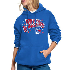 New York Rangers Starter Women's Fireworks Fleece Hoodie - Blue | NHL Lifestyle