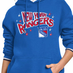 New York Rangers Starter Women's Fireworks Fleece Hoodie - Blue | NHL Lifestyle