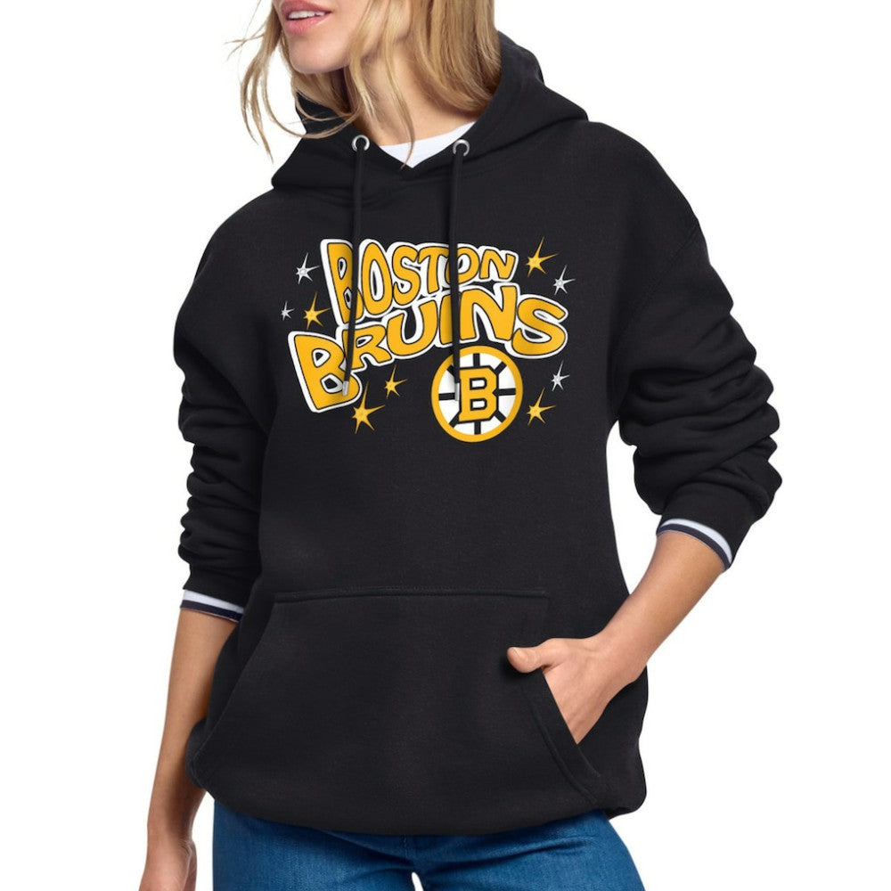 Boston Bruins Starter Women's Fireworks Fleece Hoodie - Black | NHL discount