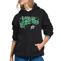 Dallas Stars Starter Women's Fireworks Fleece Hoodie - Black | NHL Lifestyle