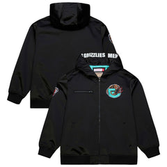 Mitchell & Ness Memphis Grizzlies Hardwood Classics Nights Walk the Tunnel Satin Bomber Full-Snap Hooded Jacket Black
