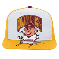 Washington Commanders Youth Team Mascot Snapback Hat - White - Mitchell & Ness