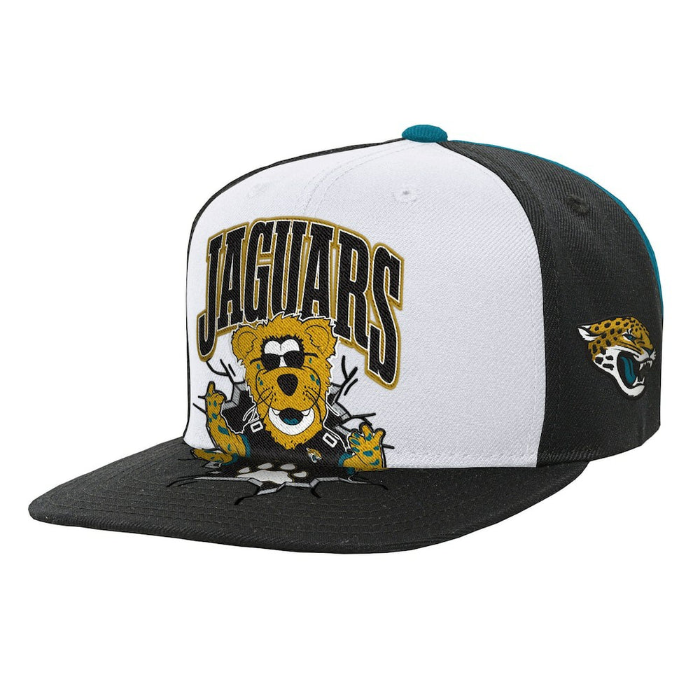 Jacksonville Jaguars Youth Team Mascot Snapback Hat - White - Mitchell & Ness