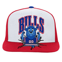 Buffalo Bills Youth Team Mascot Snapback Hat - White - Mitchell & Ness