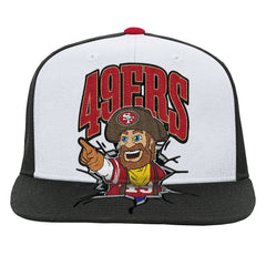 San Francisco 49ers Youth Team Mascot Snapback Hat - White - Mitchell & Ness