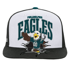 Philadelphia Eagles Youth Team Mascot Snapback Hat - White - Mitchell & Ness