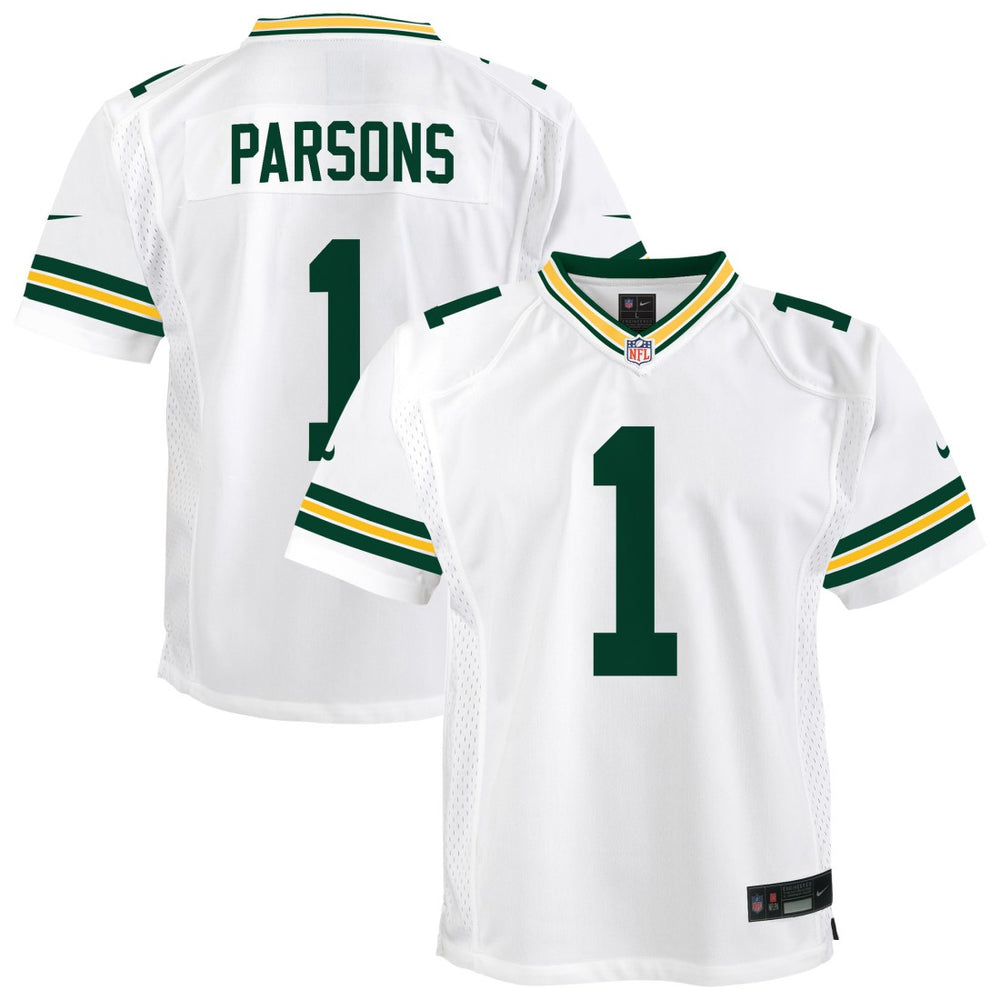 Micah Parsons Green Bay Packers Youth White Game Jersey - White - Nike