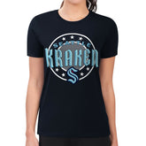 Seattle Kraken G-III 4Her by Carl Banks Women's Super-Slim Lightweight Pinstripe Circle Graphic T-Shirt - Navy | NHL Clearance