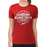 Carolina Hurricanes G-III 4Her by Carl Banks Women's Super-Slim Lightweight Pinstripe Circle Graphic T-Shirt - Red | NHL on sale