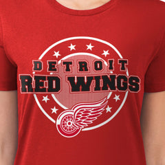 Detroit Red Wings G-III 4Her by Carl Banks Women's Super-Slim Lightweight Pinstripe Circle Graphic T-Shirt - Red | NHL online
