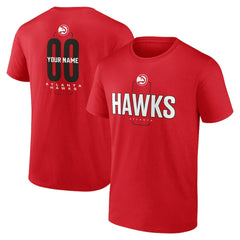 Atlanta Hawks Center Court Name & Number Custom T-Shirt Red