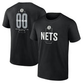 Brooklyn Nets Center Court Name & Number Custom T-Shirt Black