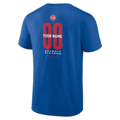 Detroit Pistons Center Court Name & Number Custom T-Shirt Blue