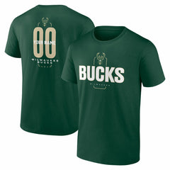 Milwaukee Bucks Center Court Name & Number Custom T-Shirt Hunter Green