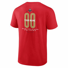 New Orleans Pelicans Center Court Name & Number Custom T-Shirt Red