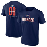 Oklahoma City Thunder Center Court Name & Number Custom T-Shirt Navy