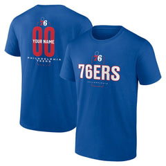 Philadelphia 76ers Center Court Name & Number Custom T-Shirt Royal