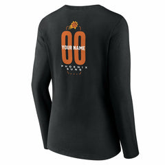 Phoenix Suns Women's Center Court Name & Number Custom Long Sleeve V-Neck T-Shirt Black